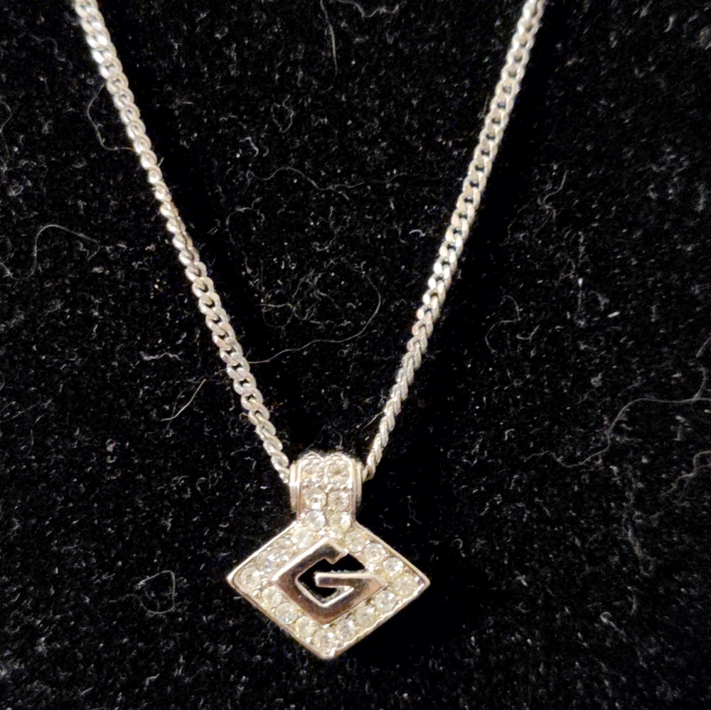 Givenchy signed Sterling and Crystal necklace